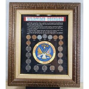 WW2 Wartime (1943-1945) Coinage Framed Set 20 Piece Collection Pennies & Nickles